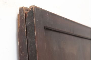 アンティーク建具　明治期　古い木の風合いが魅力のシンプルな板戸2枚セット(帯戸、引き戸)(R-044953)