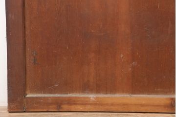 アンティーク建具　明治期　古い木の風合いが魅力のシンプルな板戸2枚セット(帯戸、引き戸)(R-044953)