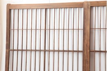 アンティーク建具　昭和初期　和モダンな雰囲気作りにおすすめのガラス障子戸4枚セット(引き戸)(R-044954)