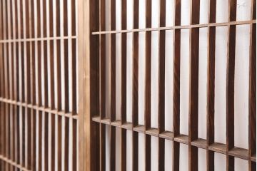 アンティーク建具　昭和初期　和モダンな雰囲気作りにおすすめのガラス障子戸4枚セット(引き戸)(R-044954)