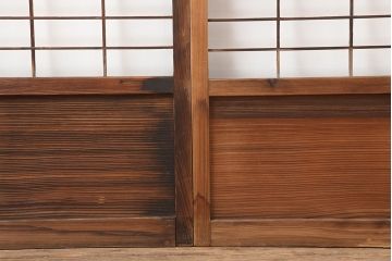 アンティーク建具　昭和初期　和モダンな雰囲気作りにおすすめのガラス障子戸4枚セット(引き戸)(R-044954)