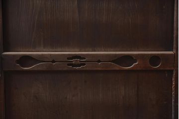 和製アンティーク　明治期　六尺　和の風格漂う重ね水屋箪笥・上段(収納棚、戸棚)(R-044955)