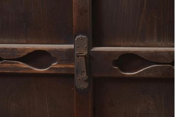 和製アンティーク　明治期　六尺　和の風格漂う重ね水屋箪笥・上段(収納棚、戸棚)(R-044955)