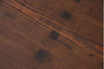 アンティーク家具　和製　大正期　前面ケヤキ材　脚付きリメイク　ダイヤガラス入り　漆塗りのローボード(テレビ台、収納棚)(R-044963)