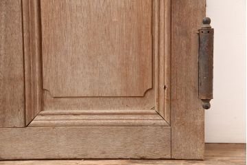 アンティーク建具　昭和中期　銀モールガラスがアクセントの木製ドア(ガラス扉)(R-044967)