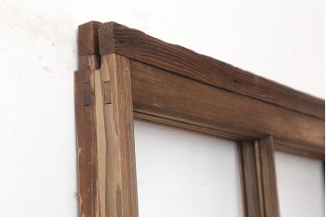 アンティーク建具　昭和初期　大正ロマンの空間におすすめのガラス戸2枚セット(引き戸)(R-044968)