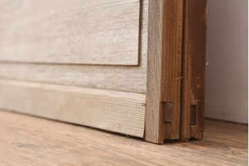 アンティーク建具　昭和初期　大正ロマンの空間におすすめのガラス戸2枚セット(引き戸)(R-044968)