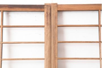 アンティーク建具　昭和初期　クリアガラス入り　落ち着きのある和を演出する障子戸2枚セット(引き戸)(R-044969)