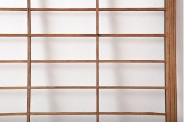 アンティーク建具　昭和初期　クリアガラス入り　落ち着きのある和を演出する障子戸2枚セット(引き戸)(R-044969)
