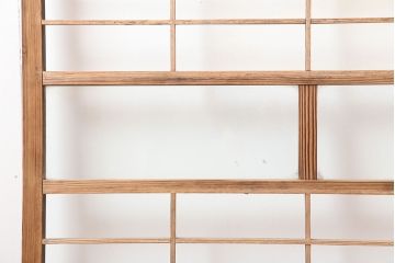 アンティーク建具　昭和初期　クリアガラス入り　落ち着きのある和を演出する障子戸2枚セット(引き戸)(R-044969)