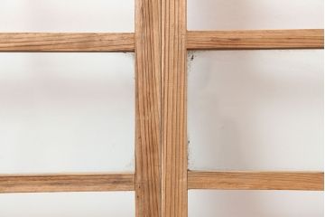 アンティーク建具　昭和初期　クリアガラス入り　落ち着きのある和を演出する障子戸2枚セット(引き戸)(R-044969)