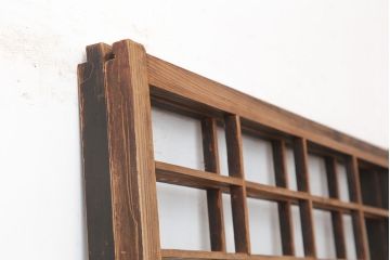 アンティーク建具　昭和初期　クリアガラス入り　落ち着きのある和を演出する障子戸2枚セット(引き戸)(R-044969)