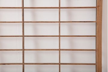 アンティーク建具　昭和初期　クリアガラス入り　落ち着きのある和を演出する障子戸3枚セット(引き戸)(R-044970)