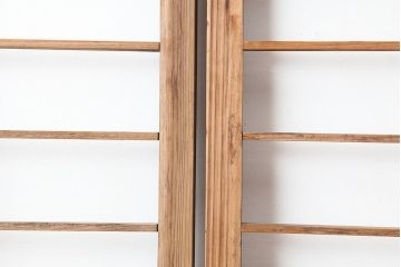 アンティーク建具　昭和初期　クリアガラス入り　落ち着きのある和を演出する障子戸3枚セット(引き戸)(R-044970)