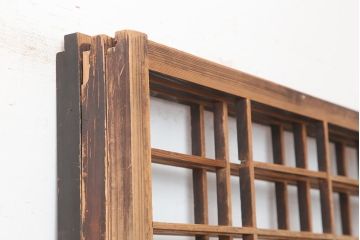 アンティーク建具　昭和初期　クリアガラス入り　落ち着きのある和を演出する障子戸3枚セット(引き戸)(R-044970)