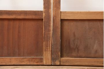 アンティーク建具　昭和初期　クリアガラス入り　落ち着きのある和を演出する障子戸3枚セット(引き戸)(R-044970)