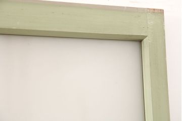 アンティーク建具　昭和中期　すりガラス入り　淡い色合いのペイントが素敵なガラス戸4枚セット(引き戸)(R-044971)