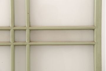 アンティーク建具　昭和中期　すりガラス入り　淡い色合いのペイントが素敵なガラス戸4枚セット(引き戸)(R-044971)