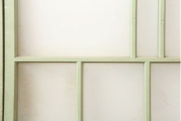 アンティーク建具　昭和中期　すりガラス入り　淡い色合いのペイントが素敵なガラス戸4枚セット(引き戸)(R-044971)