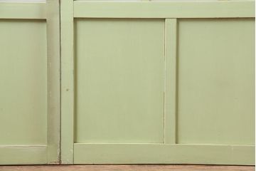 アンティーク建具　昭和中期　すりガラス入り　淡い色合いのペイントが素敵なガラス戸4枚セット(引き戸)(R-044971)