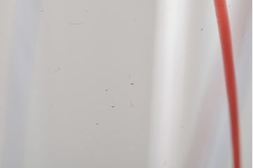昭和初期　赤青ストライプ　ガラスコップ6個セット(レトログラス、和ガラス)(R-044977)