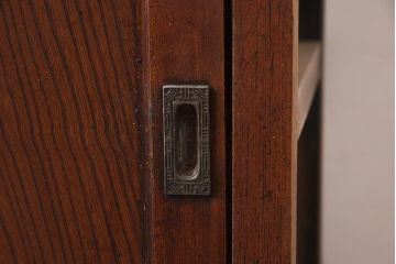 アンティーク家具　明治期　前面欅(ケヤキ)材　力強い杢目が目を引く戸棚(ローボード、テレビ台、テレビボード)(R-044978)
