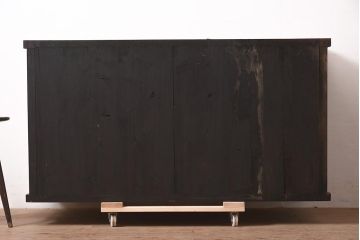 アンティーク家具　明治期　前面欅(ケヤキ)材　力強い杢目が目を引く戸棚(ローボード、テレビ台、テレビボード)(R-044978)