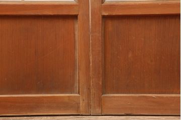 アンティーク建具　昭和中期　組子のデザインが目を引く障子戸2枚セット(引き戸)(R-044985)