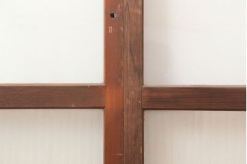 アンティーク建具　昭和中期　クリアガラス・銀モールガラス　レトロな雰囲気が素敵なガラス戸2枚セット(引き戸)(R-044986)