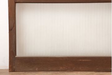 アンティーク建具　昭和中期　クリアガラス・銀モールガラス　レトロな雰囲気が素敵なガラス戸2枚セット(引き戸)(R-044986)