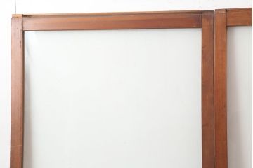 アンティーク建具　昭和中期　クリアガラス・銀モールガラス　レトロな雰囲気が素敵なガラス戸2枚セット(引き戸)(R-044986)