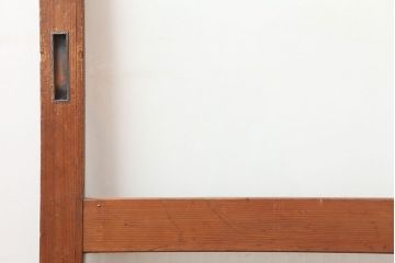 アンティーク建具　昭和中期　クリアガラス・銀モールガラス　レトロな雰囲気が素敵なガラス戸2枚セット(引き戸)(R-044986)
