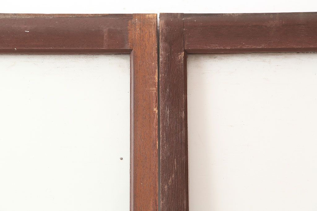 アンティーク建具　昭和中期　懐かしい雰囲気のガラス戸3枚セット(引き戸)(R-044987)