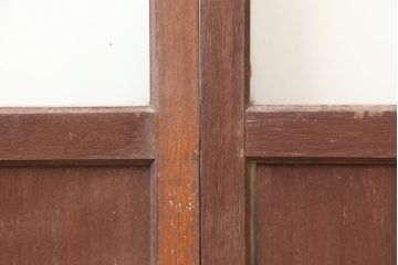 アンティーク建具　昭和中期　懐かしい雰囲気のガラス戸3枚セット(引き戸)(R-044987)