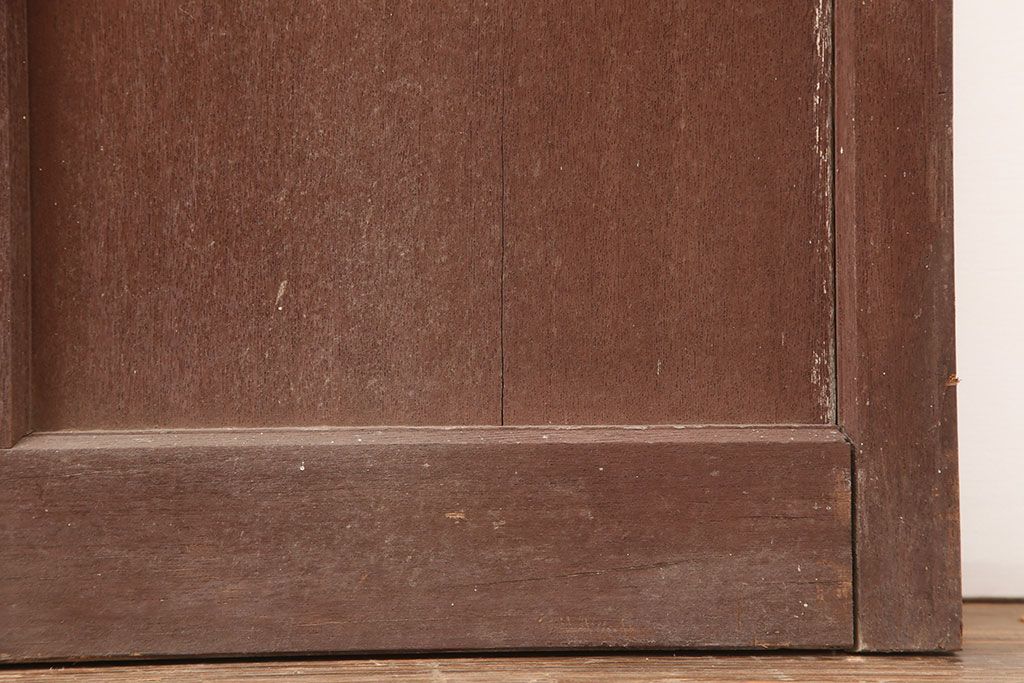 アンティーク建具　昭和中期　懐かしい雰囲気のガラス戸3枚セット(引き戸)(R-044987)