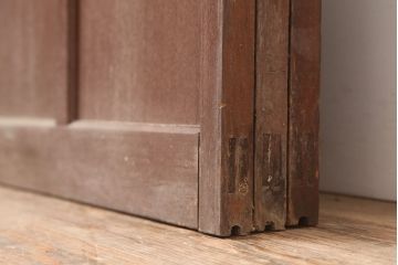 アンティーク建具　昭和中期　懐かしい雰囲気のガラス戸3枚セット(引き戸)(R-044987)