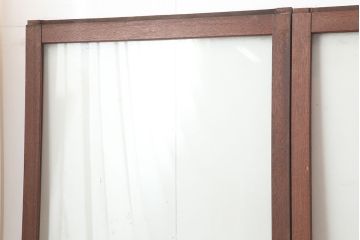 アンティーク建具　昭和中期　懐かしい雰囲気のガラス戸3枚セット(引き戸)(R-044987)