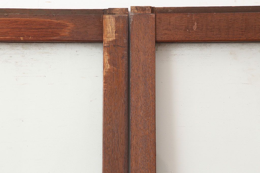 アンティーク建具　昭和中期　懐かしい雰囲気のガラス戸3枚セット(引き戸)(R-044987)