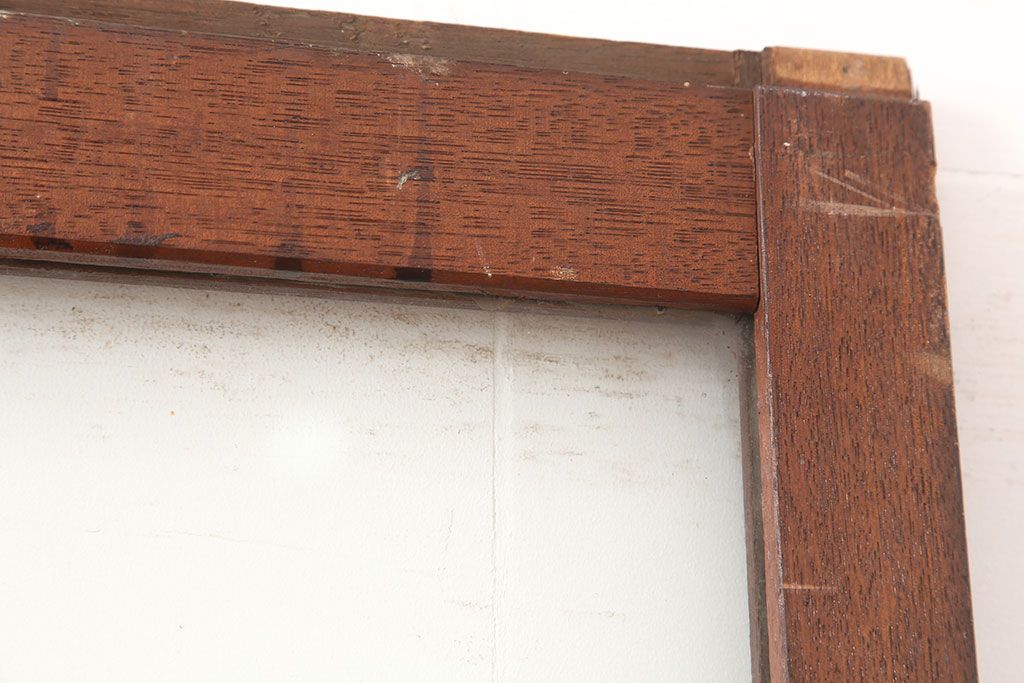 アンティーク建具　昭和中期　懐かしい雰囲気のガラス戸3枚セット(引き戸)(R-044987)