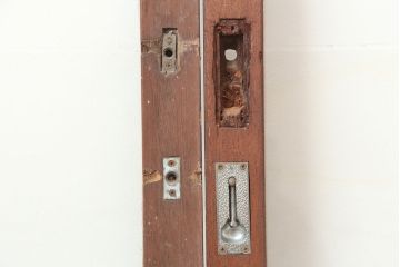 アンティーク建具　昭和中期　懐かしい雰囲気のガラス戸3枚セット(引き戸)(R-044987)