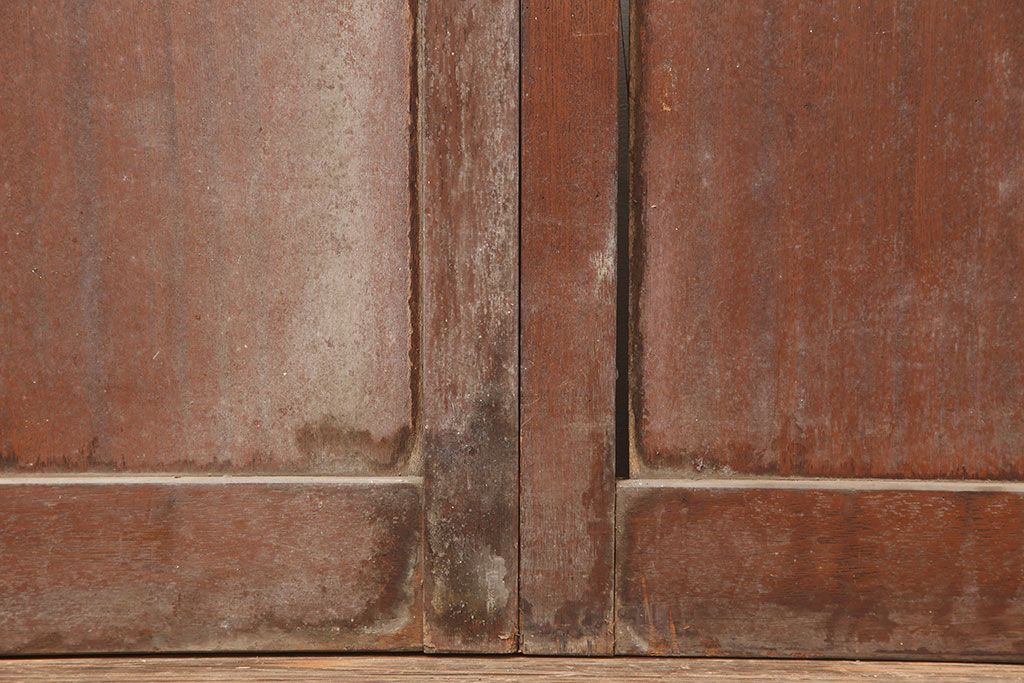 アンティーク建具　昭和中期　懐かしい雰囲気のガラス戸3枚セット(引き戸)(R-044987)