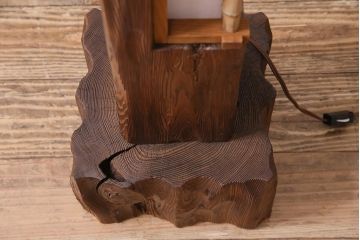 アンティーク照明　国産ビンテージ　杉材　和の風情漂う灯籠(灯篭)(R-044993)