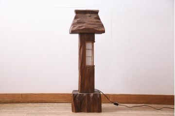アンティーク照明　国産ビンテージ　杉材　和の風情漂う灯籠(灯篭)(R-044993)