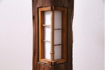 アンティーク照明　国産ビンテージ　杉材　和の風情漂う灯籠(灯篭)(R-044993)