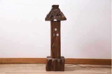 アンティーク照明　国産ビンテージ　杉材　和の風情漂う灯籠(灯篭)(R-044993)