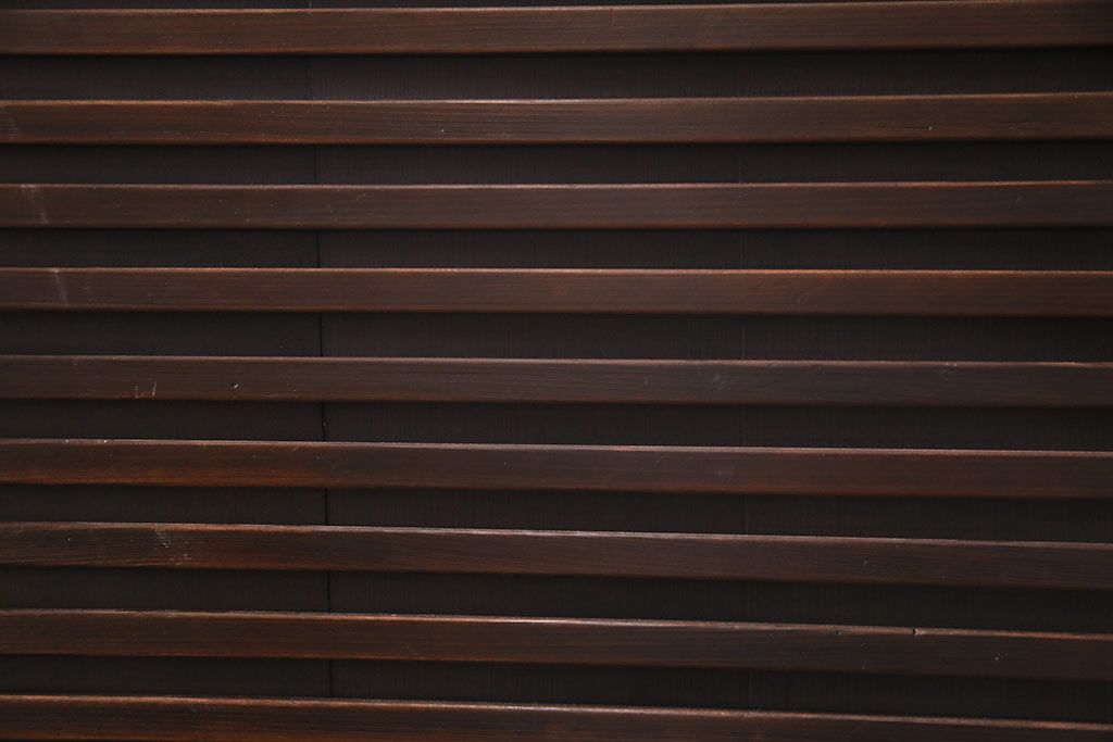 アンティーク家具　ヒノキ材　横桟引き戸が魅力的な美濃帳場箪笥・上段(収納棚、キャビネット)(R-044996)