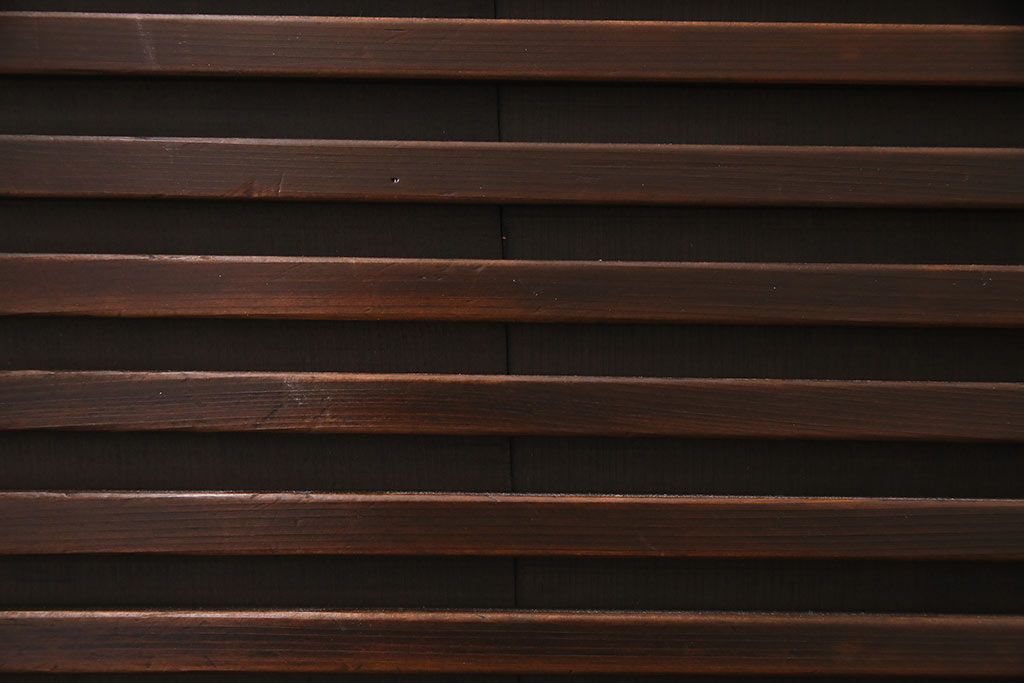 アンティーク家具　ヒノキ材　横桟引き戸が魅力的な美濃帳場箪笥・上段(収納棚、キャビネット)(R-044996)