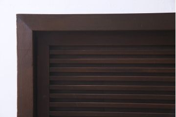 アンティーク家具　ヒノキ材　横桟引き戸が魅力的な美濃帳場箪笥・上段(収納棚、キャビネット)(R-044996)