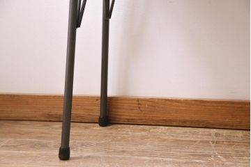 ビンテージ家具　和製　昭和中期　ラワン一枚板　古い木の質感が味わい深い鉄脚テーブル(作業台、アイアンテーブル、コンソールテーブル)(R-045000)