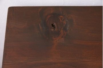 ビンテージ家具　和製　昭和中期　ヒノキ一枚板　古材を活かした鉄脚テーブル(作業台、アイアンテーブル、コンソールテーブル)(R-045001)